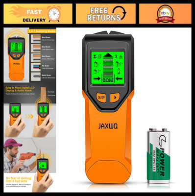 5-in-1 Stud Finder Wall Scanner Tool - Smart Chip, HD LCD, Detects Wood, Metal,