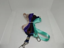 5 Color Neck Lanyards With Key Ring ID Badge Holder, Durable Flat Nylon Strap