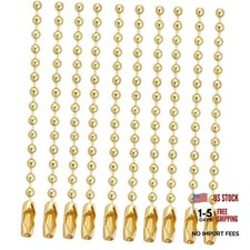Ball Beads Chain Bulk,Keychain Rings Metal 4 Inch Dog Tag Metal 10Pcs Gold