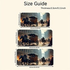 40 90cm 1pc Large Gaming  Office Mouse Pad with Horse-Drawn Carriage Design - N