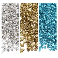 3 Colors Crushed Glass Chips 1-4mm Irregular Color 28g Dark Color Series