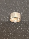 Vintage Silver Wide Hammered Bark Effect Ring In Very Good Condition