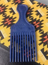 Vintage Goody Comb Hair Pick Lift Dark Blue Snake Skin Textured 80's, 90's 6.5"