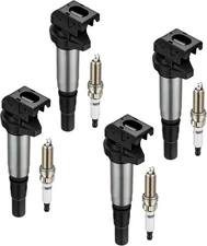 4x UF598 Ignition Coil Pack ＆ Spark Plug Kit For 07-16 Mini Cooper  Peugeot 1.6L