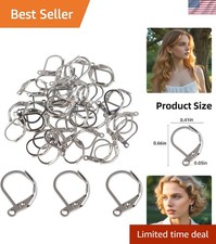 Hypoallergenic Silver Earring Hooks - 50 Pcs for Safe Stylish Jewelry Making