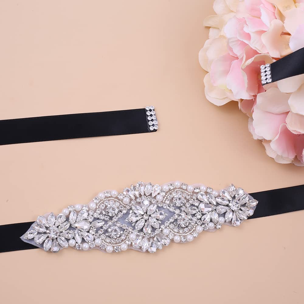 Crystal Bridal Belt for Wedding Gown, Wedding Dress Belts with Rhinestones an...