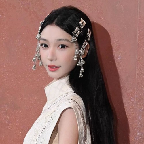 Silver Chinese Style Tassel Hairpin Elegant Tassel Side Clip Party - Picture 6 of 8