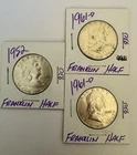 3 Franklin Half Dollars – 1952 & 1961 (2 Coins) – 90% Silver