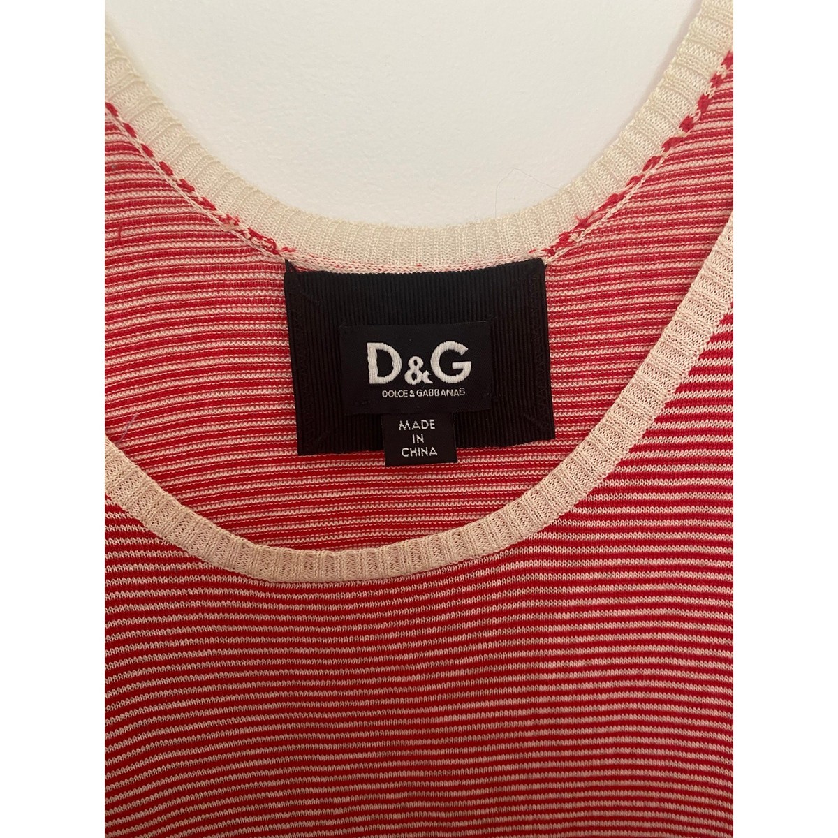 Vintage 00's D&G Striped Red/Creme Knit Tank | eBay