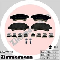 Zimmermann 23599.190.2 Bremsbelagsatz, Scheibenbremse FüR CitroËN Opel Peugeot