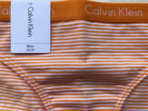 Calvin Klein Women's Carousel Striped Bikini - Orange - XS - D1618E-FSY - Picture 2 of 4