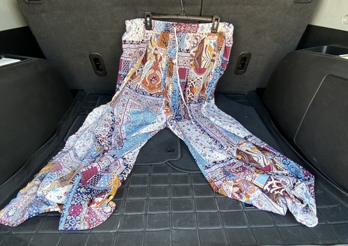 Shein Curve 3XL Multicolor Polyester Straight Leg Pull On Palazzo Pant - Picture 8 of 14