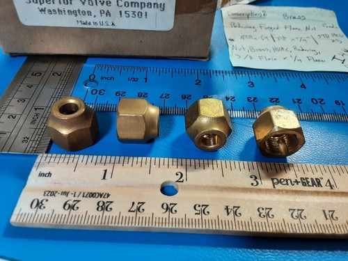 NRS4-64 Dado svasato riduttore SAE svasato 3/8" x 1/4" tubo OD ottone corto forgiato dado - Foto 7 di 9