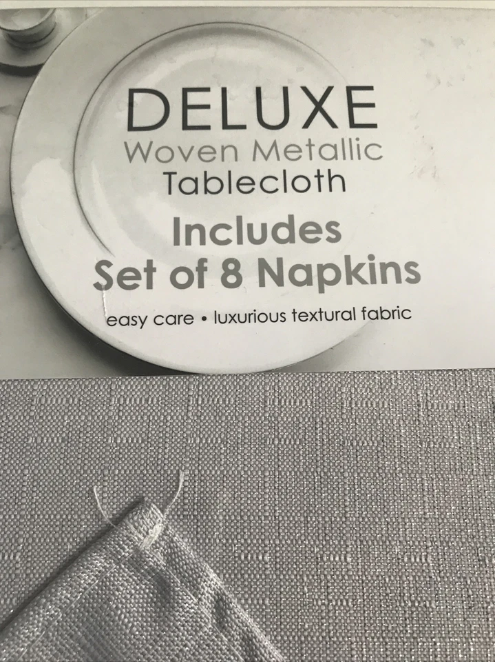 Juego de manteles y 8 servilletas Colordrift 60 x 104 Holiday Silver Metallic Foto 2 de 4