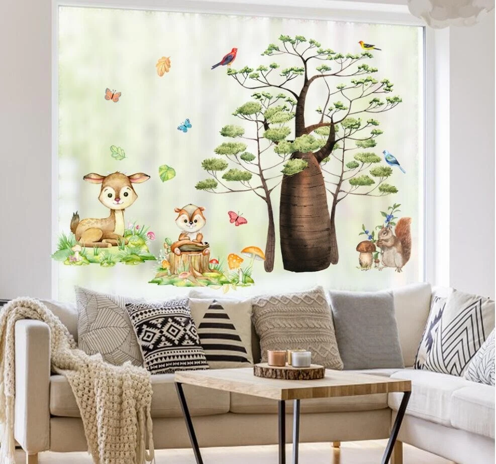 Huge Wall decal Stickers Big Tree Animals Wall Picture Children s Room Nursery