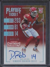 DEMARCUS ROBINSON 2016 CONTENDERS PLAYOFF TICKET CHIEFS ON CARD AUTO RC #D /199