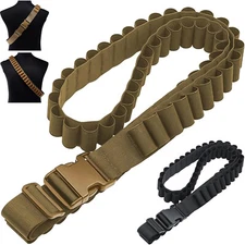 27 Round Tactical Shotgun Shell Bandolier Hunting Ammo Waist Belt Shoulder Strap