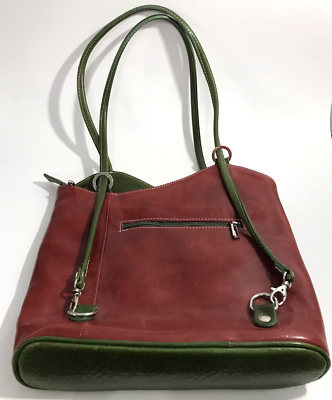 Vera Pelle Backpack Purse Green Leather Patty - Leather Convertible Backpack Shoulderbag | BACKPACKS  main image 3