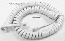 2-Pack Bright White 9Ft Clarity Amplified Phone Handset Cord CL200 Curly Coil