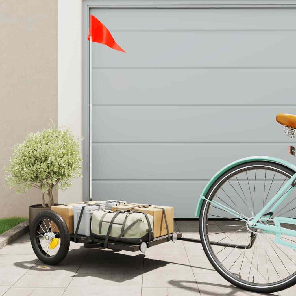 Remolque para Bicicletas de Carga Maletas Carrito para Bici Hierro vidaXL