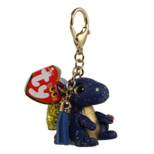NEW 2020 TY Beanie Boos Mini Boo Collectible Metal Key Clip - SAFFIRE the Dragon