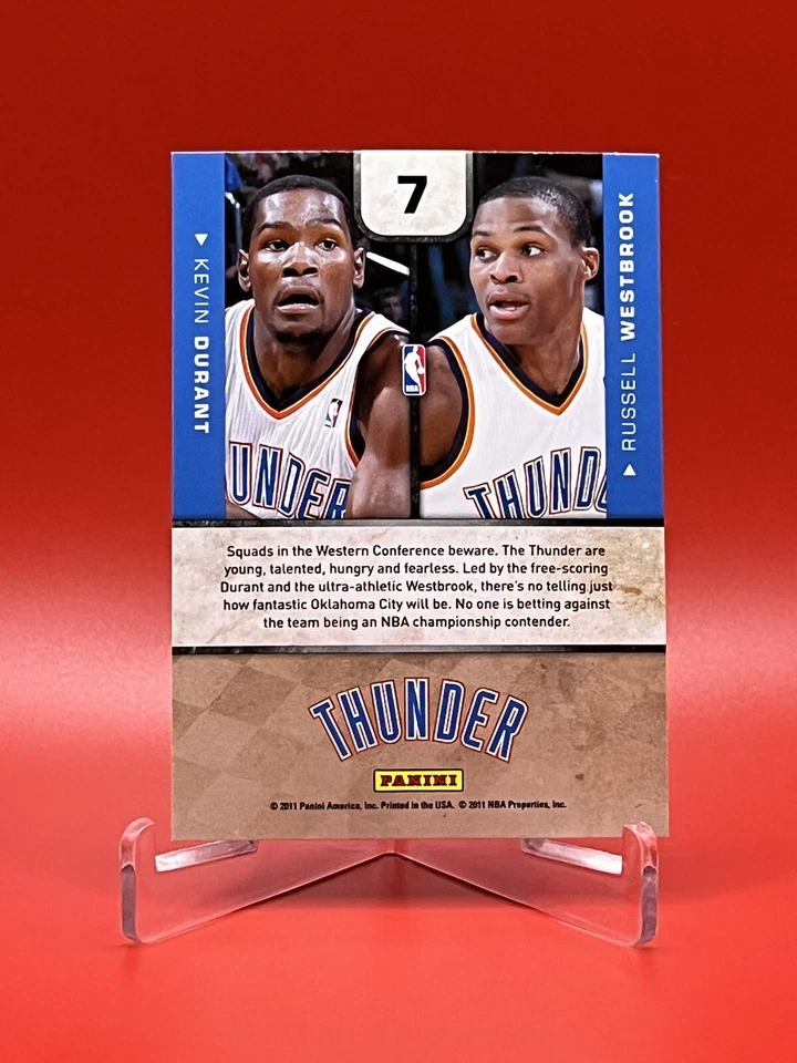 Kevin Durant Russell Westbrook 2010-11 Playoff Contenders Patches One-Two Punch! - Image 3 of 3