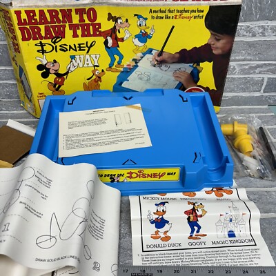Learn To Draw The Disney Way 1981 Drawing Board Toy Vintage Unused BUT READ VTG