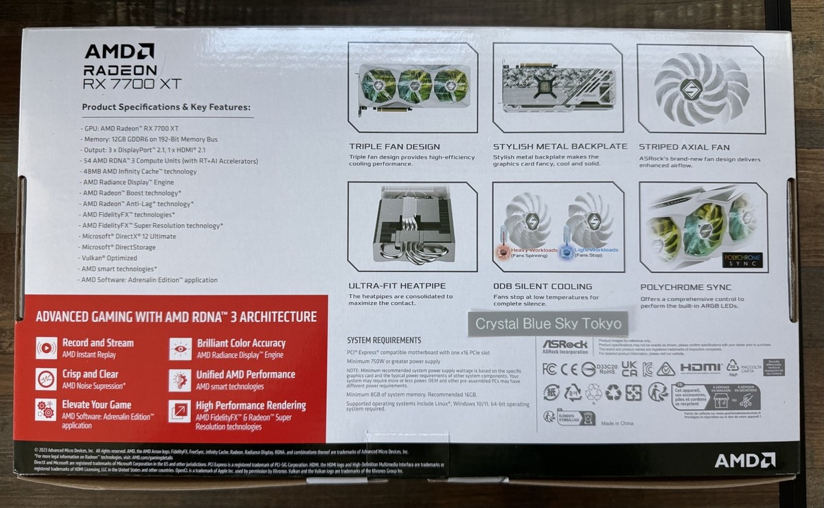 ASRock AMD Radeon RX 7700 XT Steel Legend 12GB OC Graphics Card