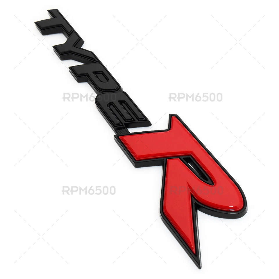For Honda Type R Racing Sport Black Red Rear Tailgate Emblem Badge Logo OEM ABS Foto 3 de 4