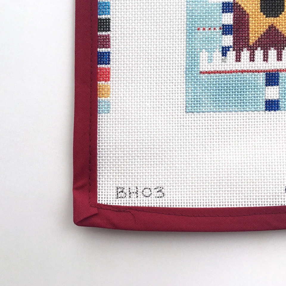 SHELLY TRIBBEY Handpainted Needlepoint Canvas Birdhouse Patriotic Flag 18 Mesh - Image 2 of 4