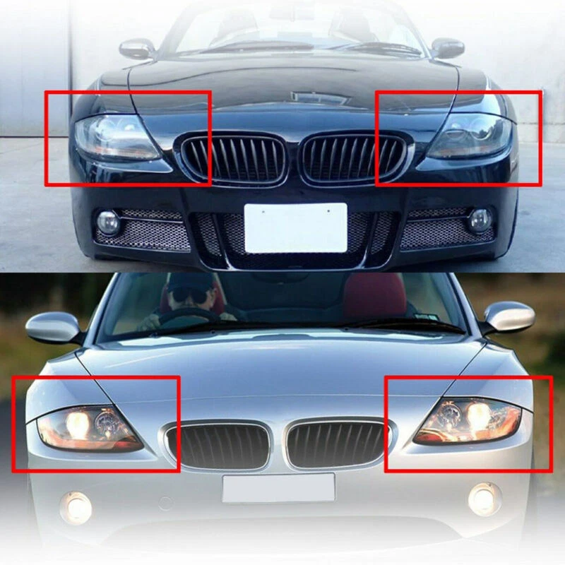 Par de faros izquierdo y derecho cubierta luz lámpara lente transparente para BMW Z4 E85 2003-2008 Foto 4 de 4
