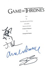 GAME OF THRONES Signed Pilot Script x4 Sean Bean Jacob Anderson Dance Gillen COA