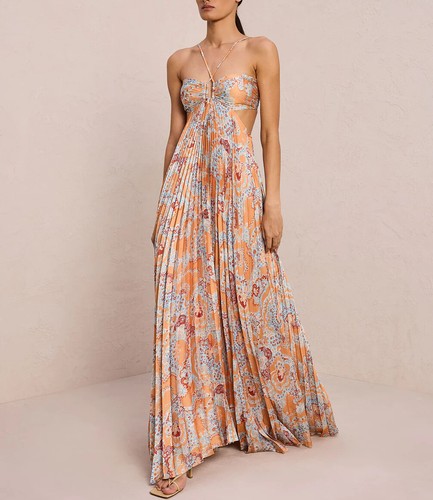 A.L.C. Women Print Slip Dress Summer Maxi Dress - Picture 2 of 10