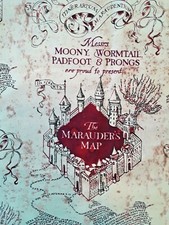 Harry Potter Merodeadores Mapa Tela Media Yarda 22x44" Algodón Camelote Castillo de Hogwarts