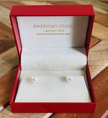 American Pearl AKOYA CULTURED PEARL STUD EARRINGS IN 14K GOLD
