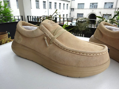 HEY DUDE WALLY COMF SUEDE Herr Extralight Schuhe Wildleder Sand Gr.43(UK9) Neu