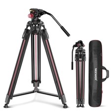 79"/2m Video Camera Tripod with Fluid Head, One Step Quick Release Aluminum