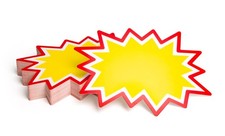Starburst Price Tags with Stickers 100pcs  Yellow Sale Signs for Retail , Cl...