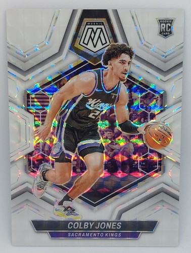 Colby Jones Rookie White Mosaic 13/25 Sacramento Kings RC SP SSP Short Print
