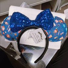 Disney Parks Blue Characters Chibi Loungefly Mickey Minnie Mouse Ears Headband