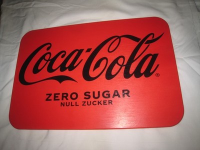 Coca Cola Zero Sugar Holztablett - Rot - NEU