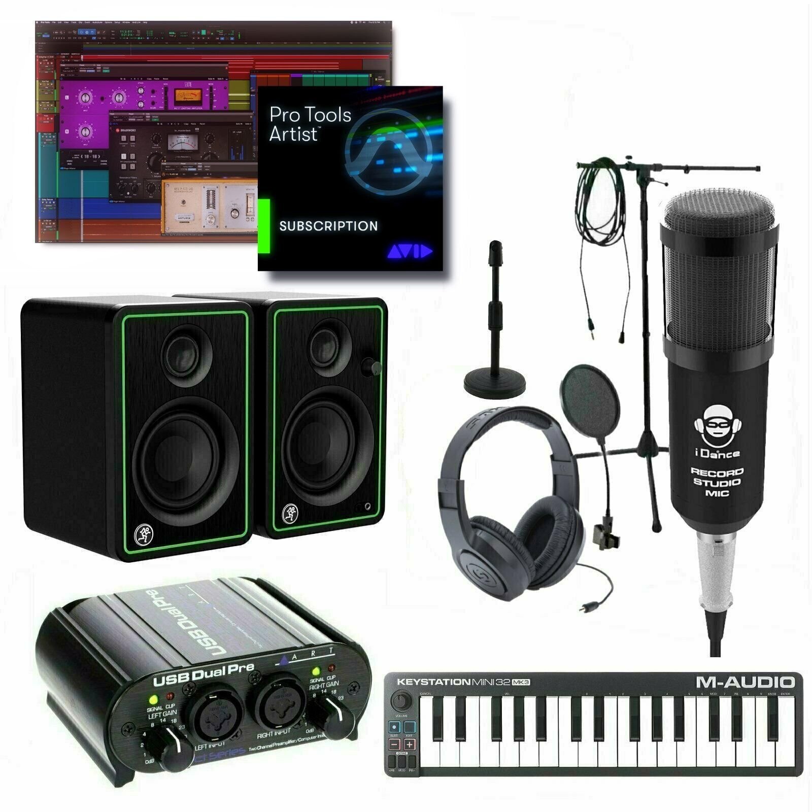 Home Recording Bundle Studio Package Mackie Monitors Art with Pro Tools Artist