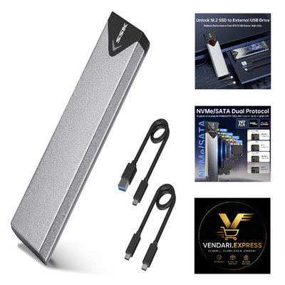 NVME SATA SSD Gehäuse Adapter USB 3.2 Gen 2 10 Gbit s 2