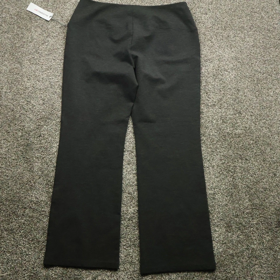 Liz Claiborne Lori Pants Women's 1X Gray Knit Bootcut Pull On Career NWT - Image 2 of 4