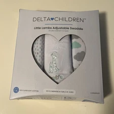 Delta Children Little Lambs Adjustable Swaddle Pack Of 3 XS NEW