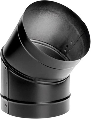 DuraVent DuraBlack 6 in. D X 6 in. D 45 deg Galvanized Steel Stove Pipe Elbow