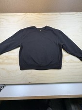 Athletic Black Crewneck Sweatshirt Women s Large 12-14 Pullover Casual Basic