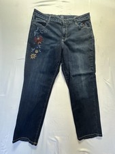 St Johns Bay 16 womens skinny jeans blue embroidered Dark Wash Pant