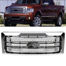 Front Bumper Grille Platinum Style Fit For 2009-2014 Ford F-150 F150 Chrome