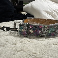 Fleur De Lis Multicolor Wide Belt Size Medium